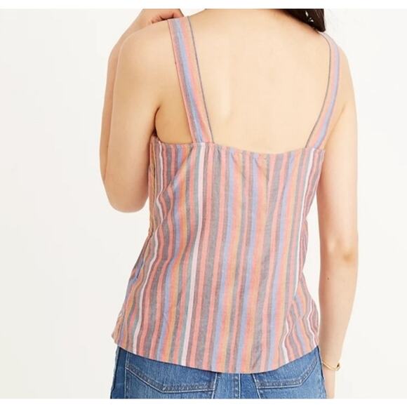 Madewell Tie Front Striped Cami Size 0 - Picture 3 of 8